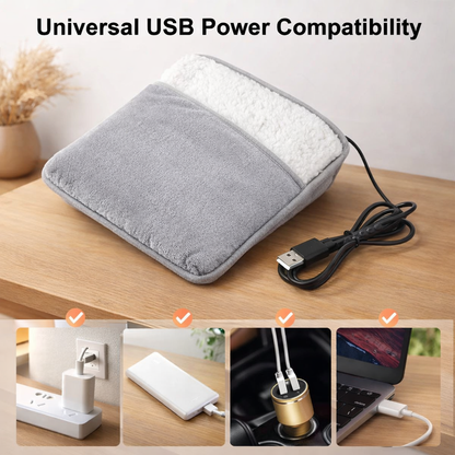 USB Heated Foot Warmer for Home & Office – Plush Electric Foot Heater | Marlo