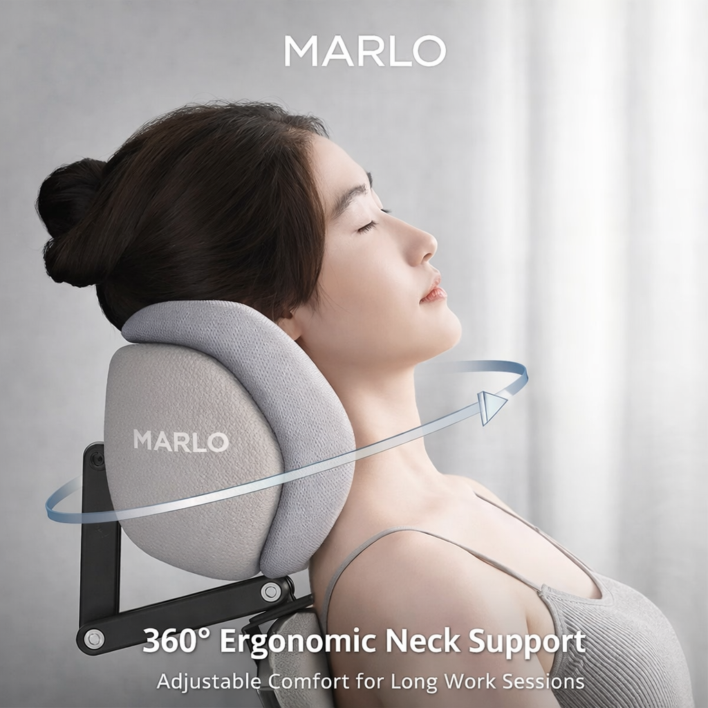 Ergonomic Adjustable Office Chair Headrest Pillow – Universal Neck & Head Support Cushion | Marlo