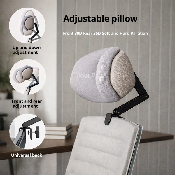 Ergonomic Adjustable Office Chair Headrest Pillow – Universal Neck & Head Support Cushion | Marlo